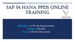 sap s4 hana ppds online training
