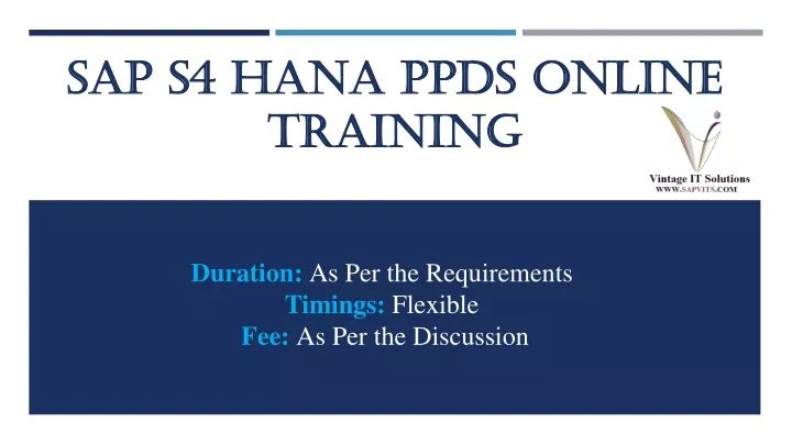 sap s4 hana ppds online training