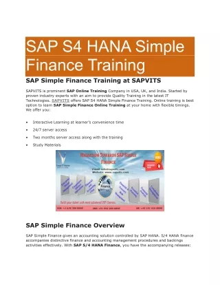 sap s4 hana simple finance training sap simple