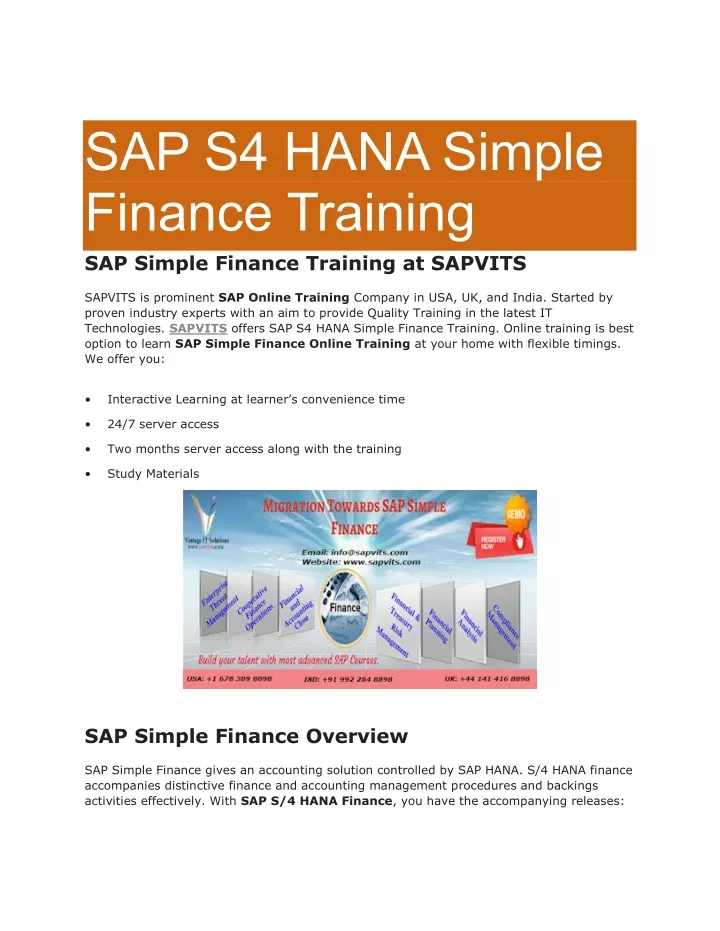 sap s4 hana simple finance training sap simple