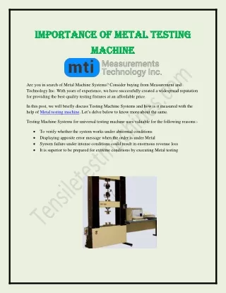 Acquire Bench-Top Universal Testing Systems at Unbeatable Price