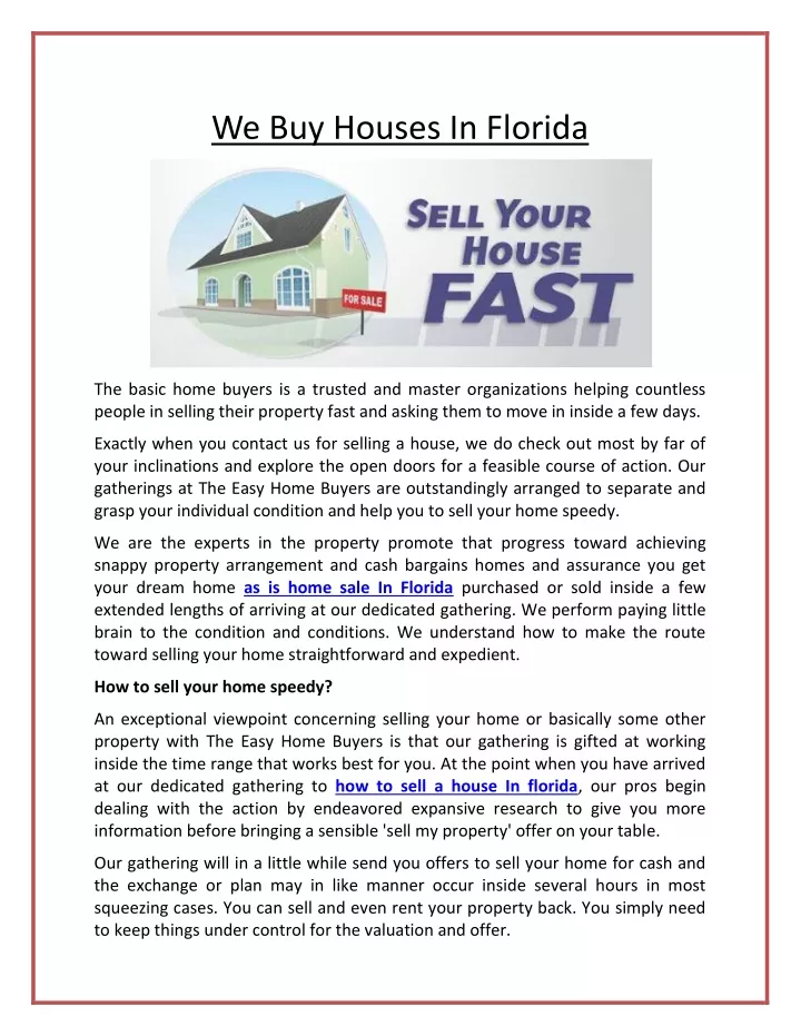 we buy houses in florida