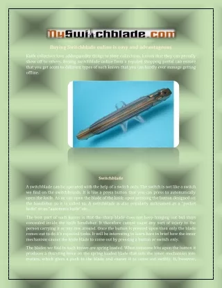 buying switchblade online is easy and advantageous