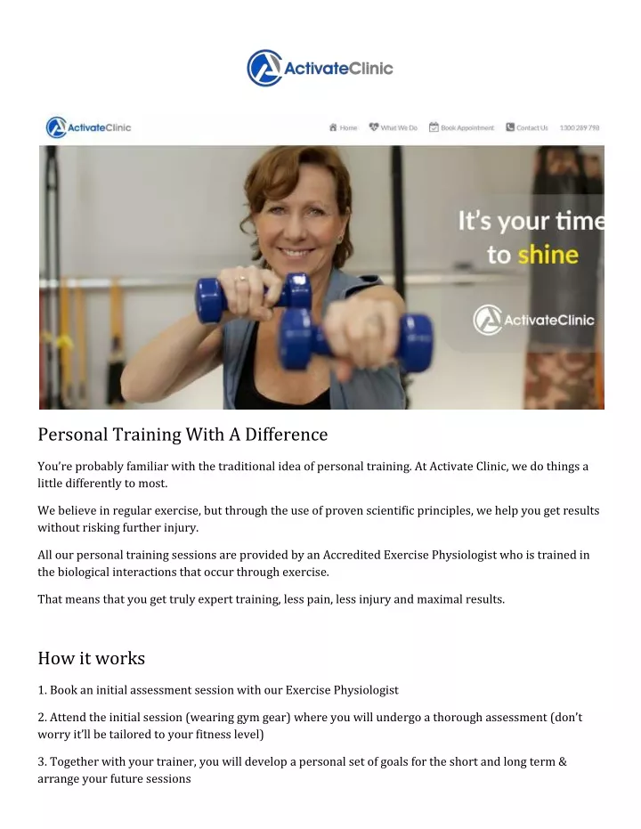 personal training with a difference