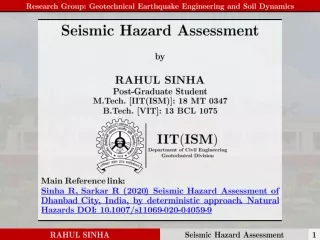 Basics on Deterministic Seismic Hazard Assessment