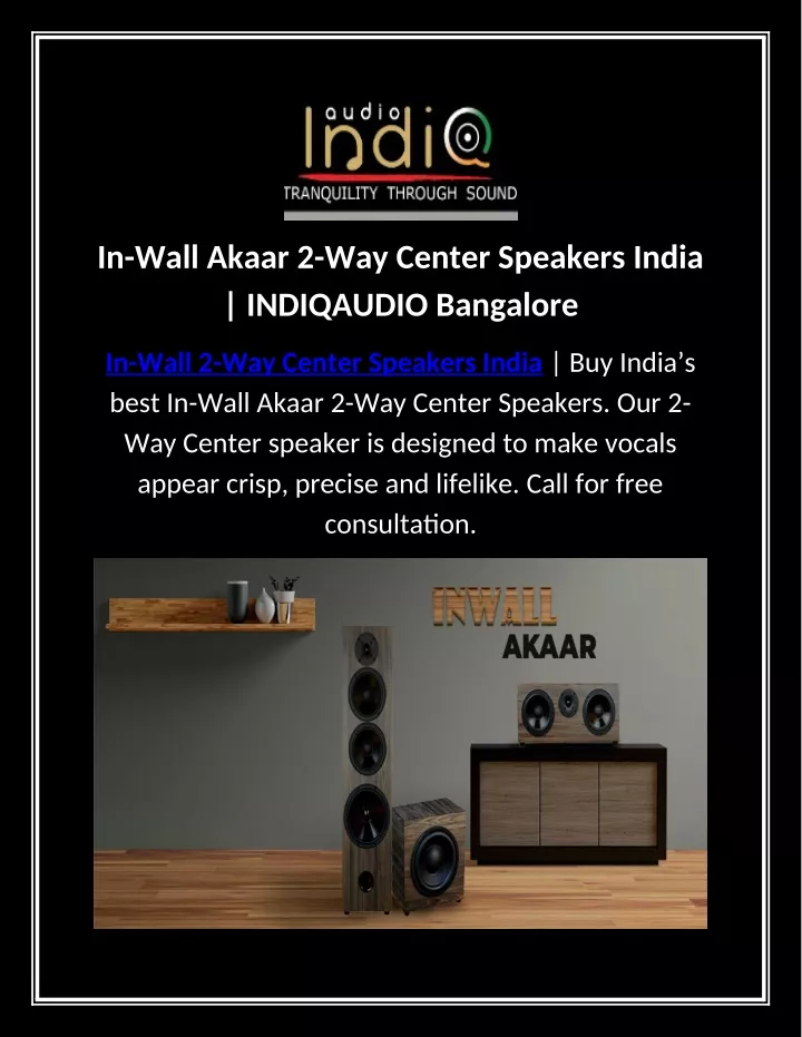 in wall akaar 2 way center speakers india