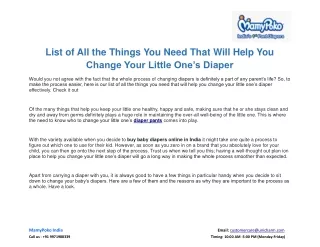 list of all the things you need that will help