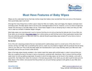 must have features of baby wipes