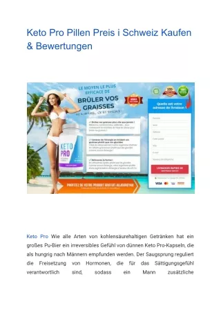 Keto Pro Pillen Preis i Schweiz Kaufen & Bewertungen