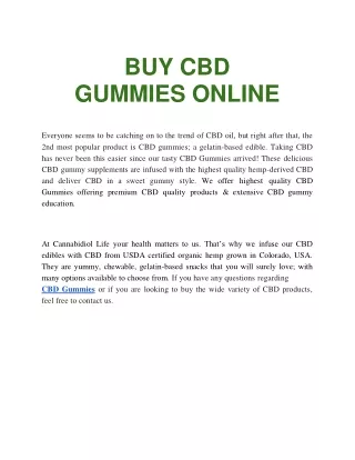 Buy CBD Gummies Online