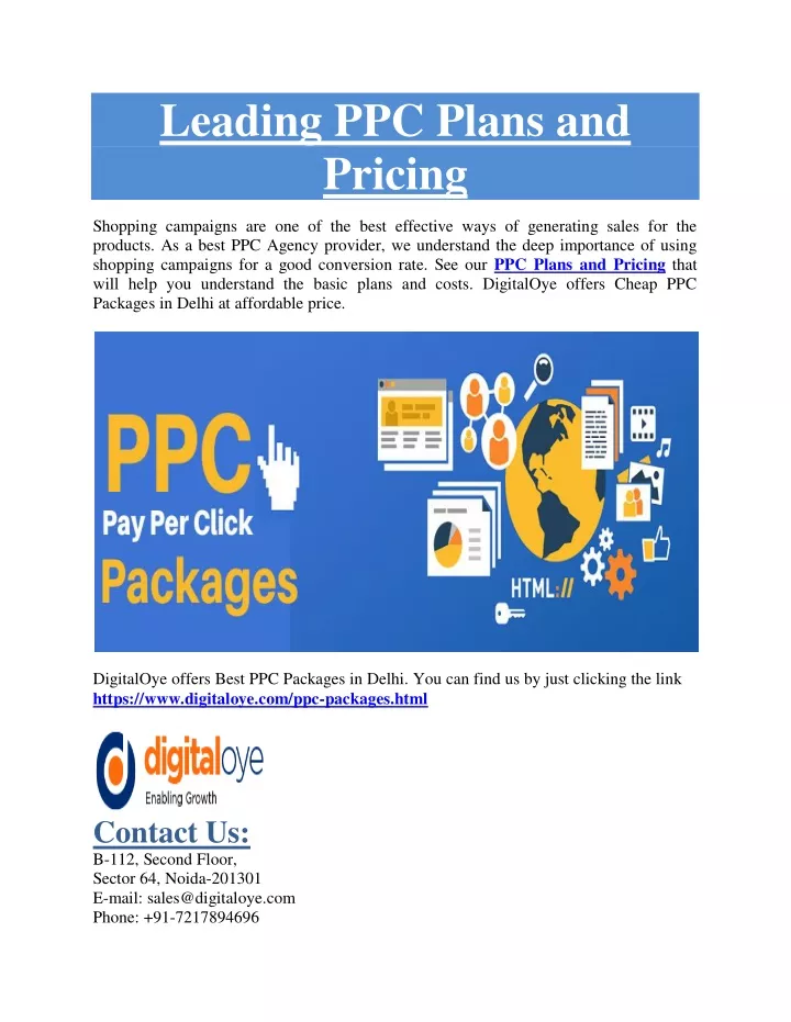 leading ppc plans and pricing