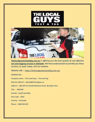 thelocalguystestandtag com au is offering