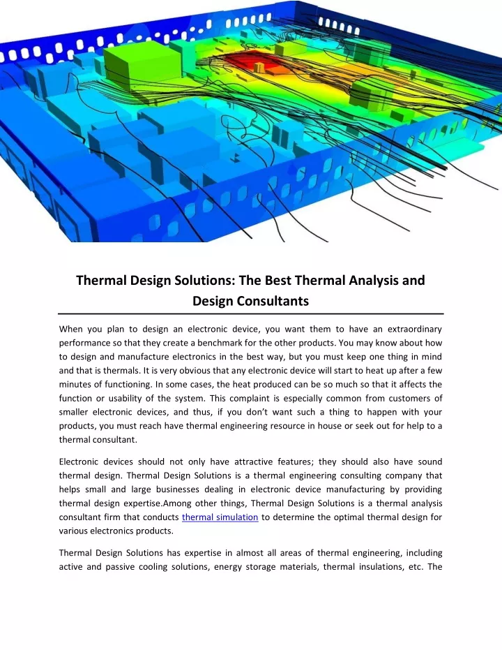 thermal design solutions the best thermal