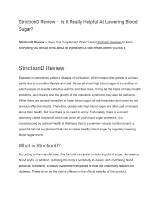 StrictionD Review - Is It Really Helpful At Lowering Blood .