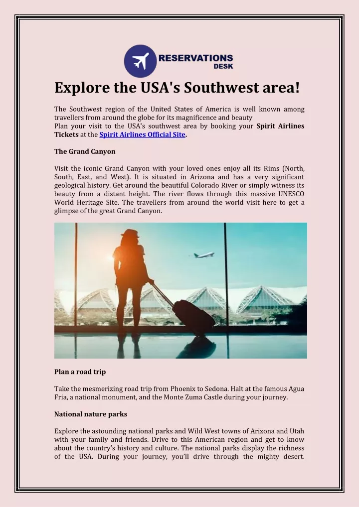 explore the usa s southwest area the southwest