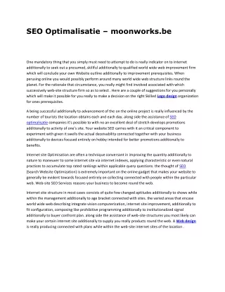 seo optimalisatie moonworks be