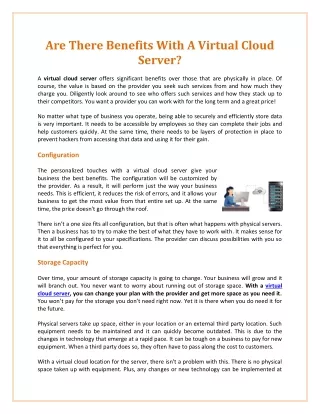 Are There Benefits With A Virtual Cloud Server?