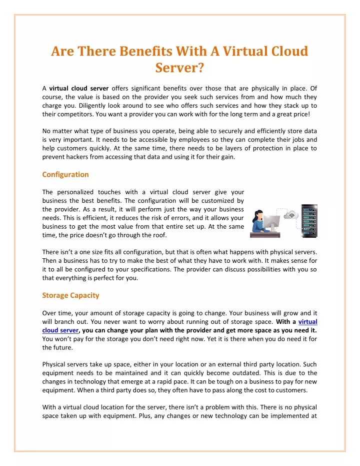 are there benefits with a virtual cloud server
