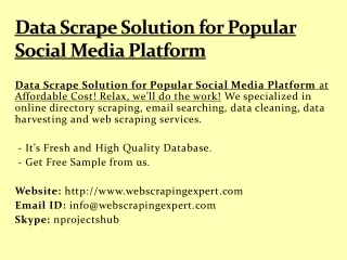 data scrape solution for popular social media platform