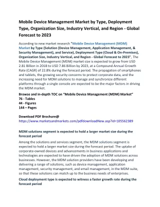 mobile device management market by type