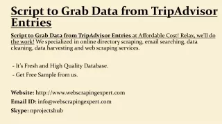 script to grab data from tripadvisor entries