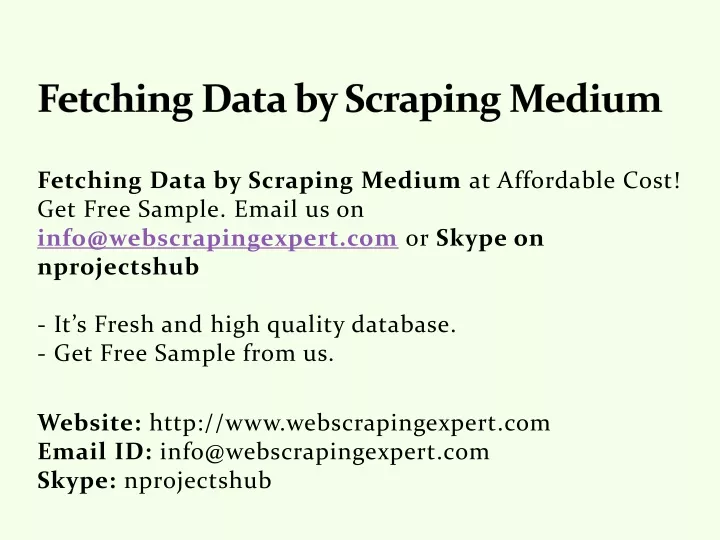 fetching data by scraping medium