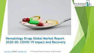 Global Hematology Drugs Market Overview And Top Key Players by 2030