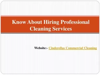 Know About Hiring Professional Cleaning Services