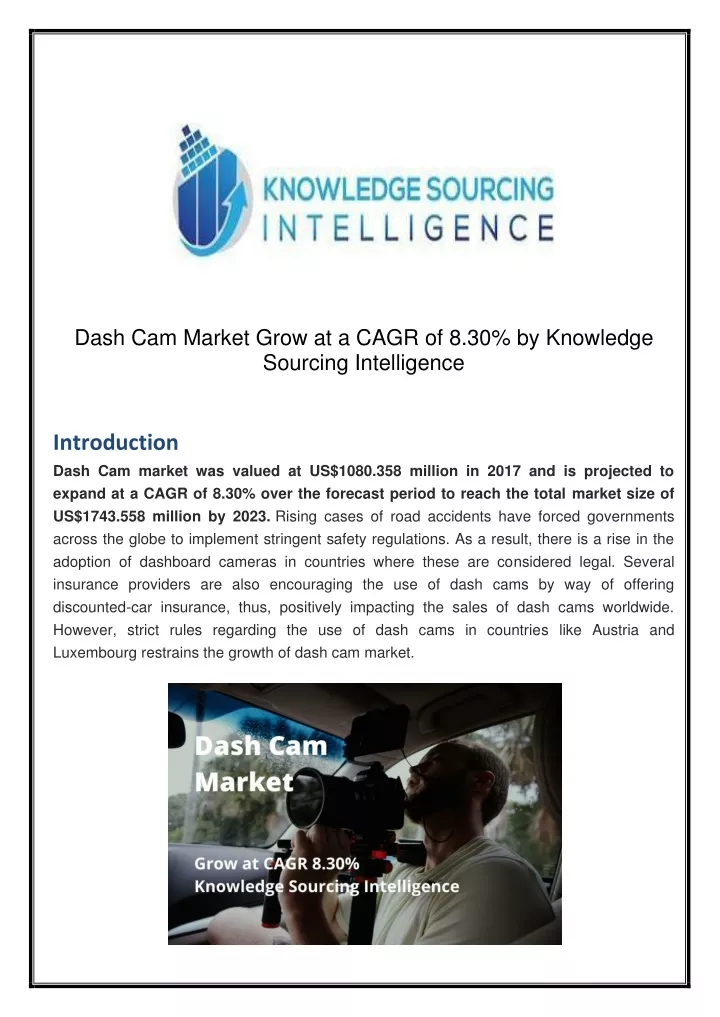 dash cam market grow at a cagr
