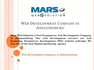 Web Development Company in Johannesburg