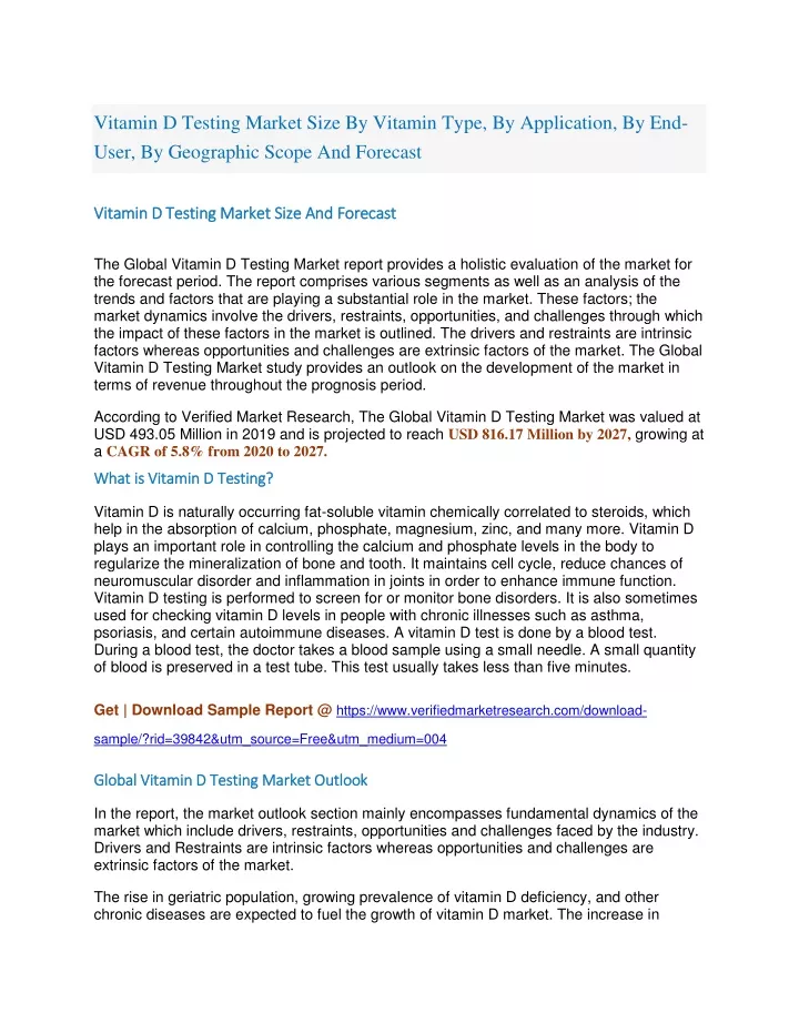 vitamin d testing market size by vitamin type