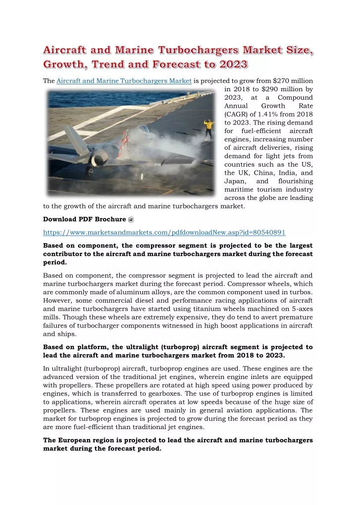 the aircraft and marine turbochargers market