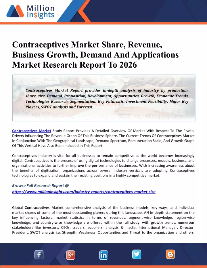 contraceptives market share revenue business