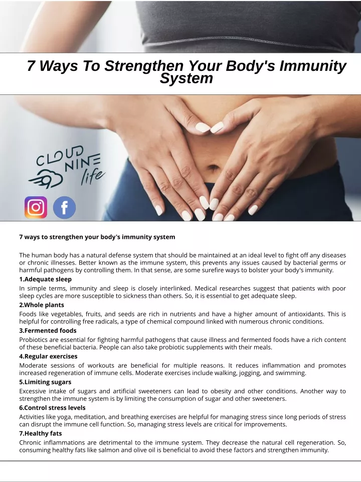 7 ways to strengthen your body s immunity system