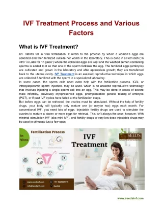 ivf treatment process and various factors