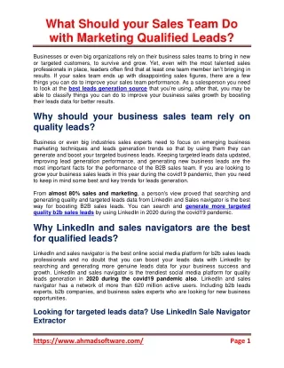 what should your sales team do with marketing