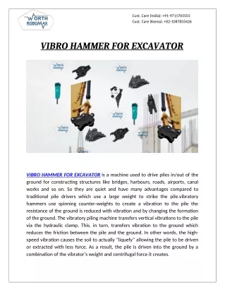 vibro hammer for excavator