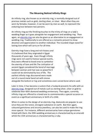 the meaning behind infinity rings