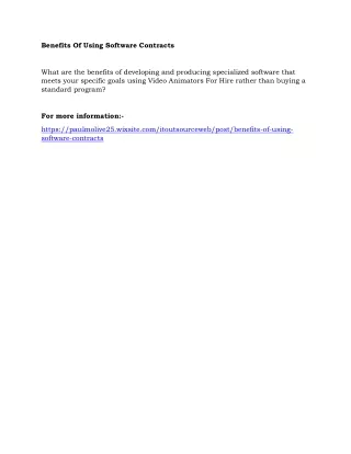 benefits of using software contracts