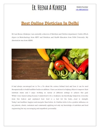 Best Online Dietician in Delhi