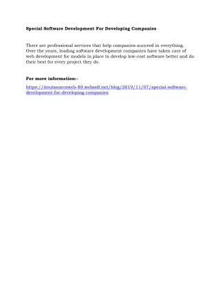 special software development for developing