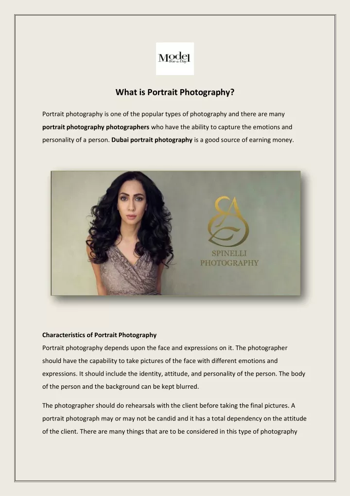 what is portrait photography