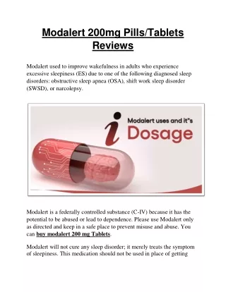 Modalert 200mg Pills/Tablets Reviews