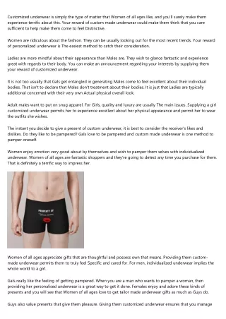 custom underwear: A Simple Definition