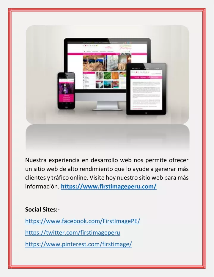 nuestra experiencia en desarrollo web nos permite