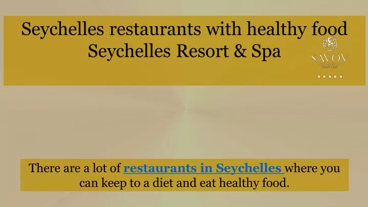 seychelles restaurants with healthy food
