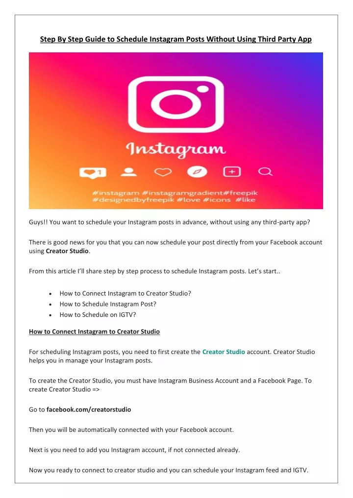 step by step guide to schedule instagram posts