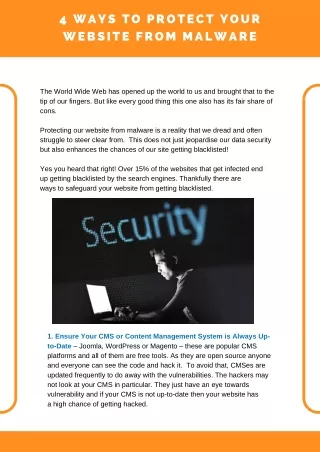 4 ways to protect your website from malware