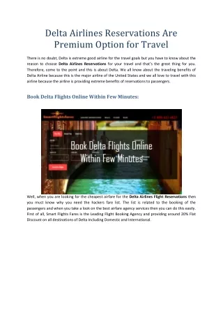 delta airlines reservations are premium option