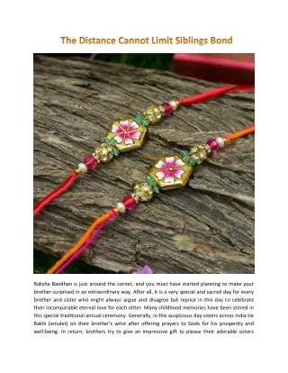 raksha bandhan is just around the corner